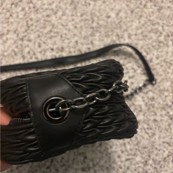 Emporio Armani Black Quilted Crossbody Bag with Silver Hardware - Picture 8 of 9